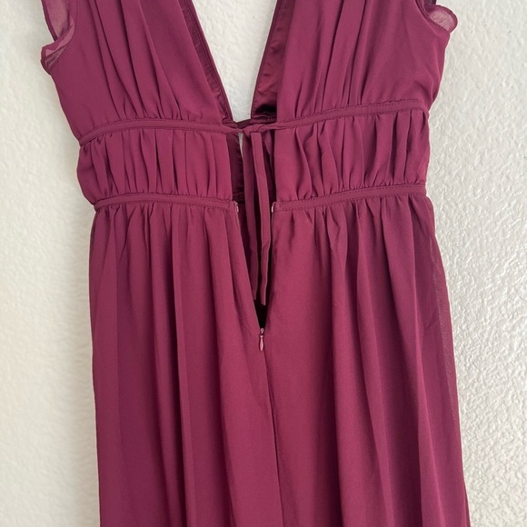 NWOT I’m All Yours Burgundy Ruffled Maxi Dress - Picture 6 of 9